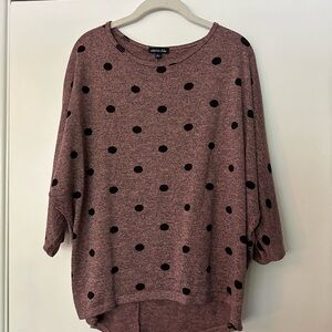 Women's Polka Dot Tunic - Maroon/Pink and Black